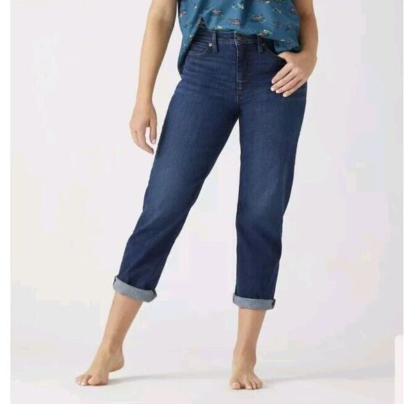Duluth Jeans Women's 6 Capris Dark Denim Waist 31.5"‎ Inseam 23" 9"Rise Relaxed - Picture 1 of 5